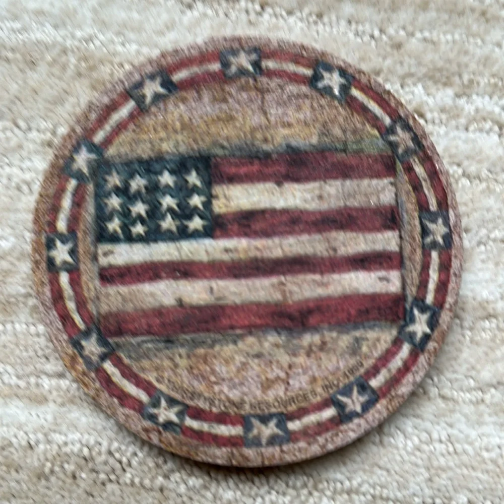 ThirstyStone Patriotic American Flag Drink Coasters Old Glory Set of 4